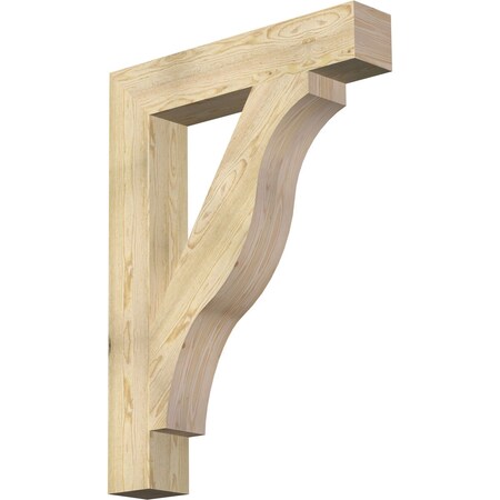 Ekena Millwork Funston Block Rough Sawn Bracket, Douglas Fir, 6"W x 34"D x 46"H BKT06X34X46FST05RDF